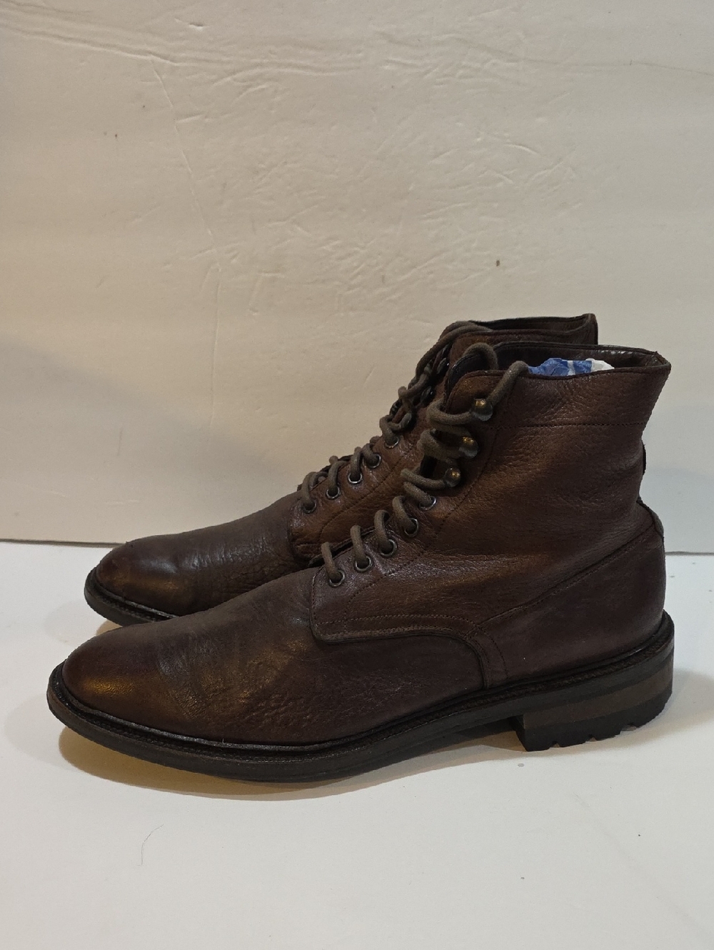 Frye Mens Size 13 brown leather boots Made In Italy Lug Sole Dress Boot